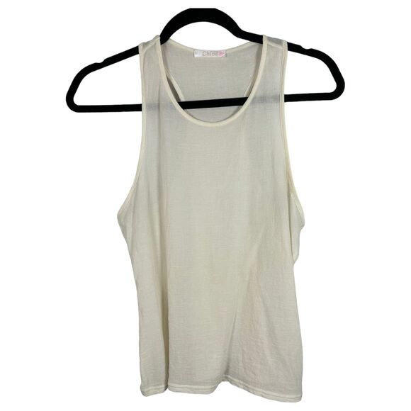 Chloe Vintage 1990s Silk Blend Cream Sleeveless Blouse Size XS - Picture 1 of 5